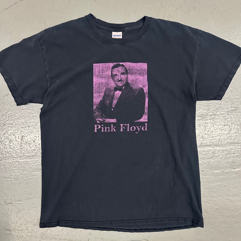 Gildan Men Pink Floyd Graphic T-Shirt Large Black Preowned Band Tee